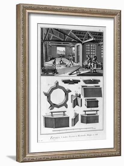 A Forge, Furnace, Cast in Sand, 1751-1777-Denis Diderot-Framed Giclee Print