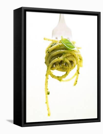 A Forkful of Spaghetti with Pesto-Marc O^ Finley-Framed Premier Image Canvas