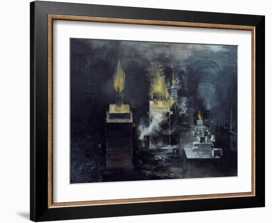 A Foundry: Hot Metal Has Been Poured into a Mould and Inflammable Gas Is Rising-Graham Sutherland-Framed Giclee Print