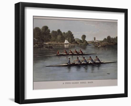 A Four-Oared Shell Race-Currier & Ives-Framed Giclee Print