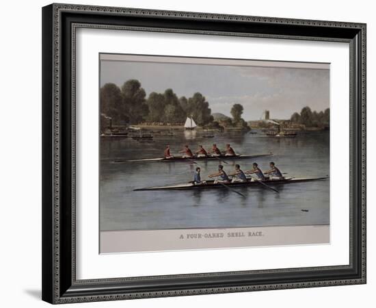 A Four-Oared Shell Race-Currier & Ives-Framed Giclee Print