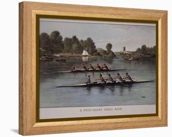 A Four-Oared Shell Race-Currier & Ives-Framed Premier Image Canvas