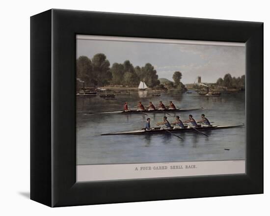 A Four-Oared Shell Race-Currier & Ives-Framed Premier Image Canvas