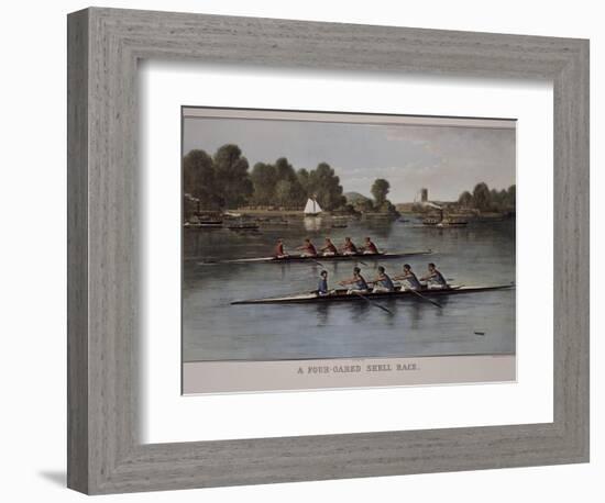 A Four-Oared Shell Race-Currier & Ives-Framed Giclee Print