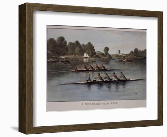 A Four-Oared Shell Race-Currier & Ives-Framed Giclee Print