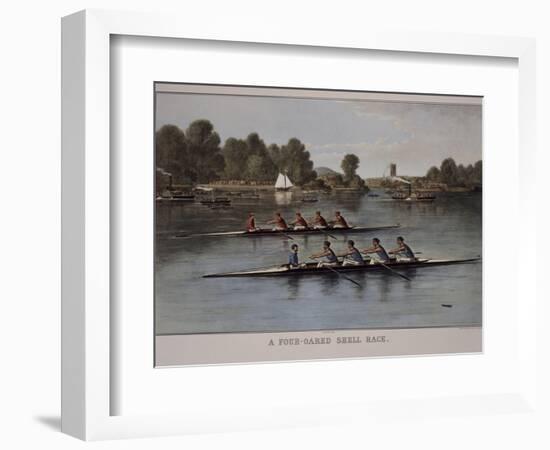 A Four-Oared Shell Race-Currier & Ives-Framed Giclee Print