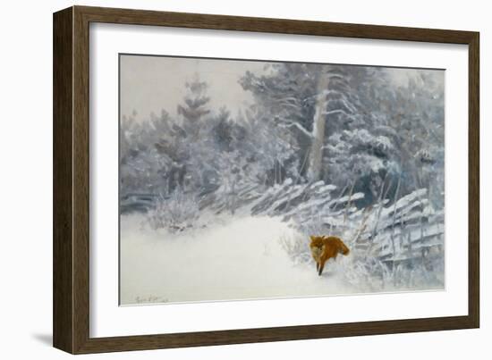 A Fox in Winter Woods, 1928-Bruno Andreas Liljefors-Framed Giclee Print