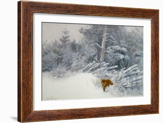 A Fox in Winter Woods, 1928-Bruno Andreas Liljefors-Framed Giclee Print