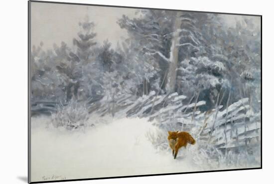 A Fox in Winter Woods, 1928-Bruno Andreas Liljefors-Mounted Giclee Print