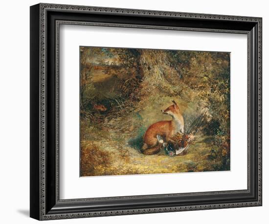 A Fox with a Pheasant-George Havell-Framed Giclee Print