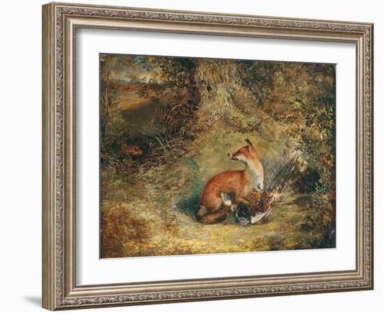 A Fox with a Pheasant-George Havell-Framed Giclee Print