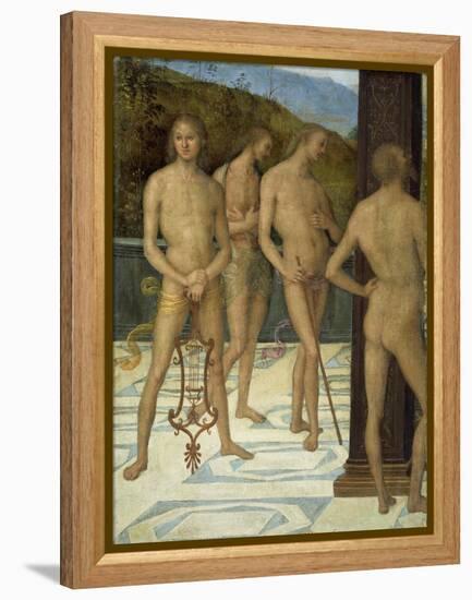 A Fragment: Four Male Nude Figures, C.1505-Pietro Perugino-Framed Premier Image Canvas