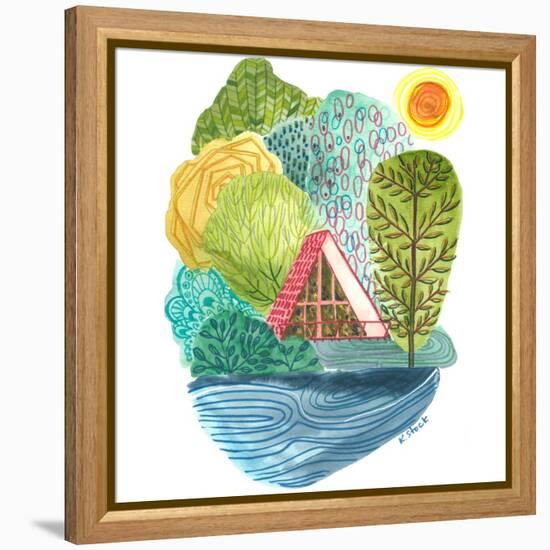 A Frame Cabin-Kerstin Stock-Framed Stretched Canvas