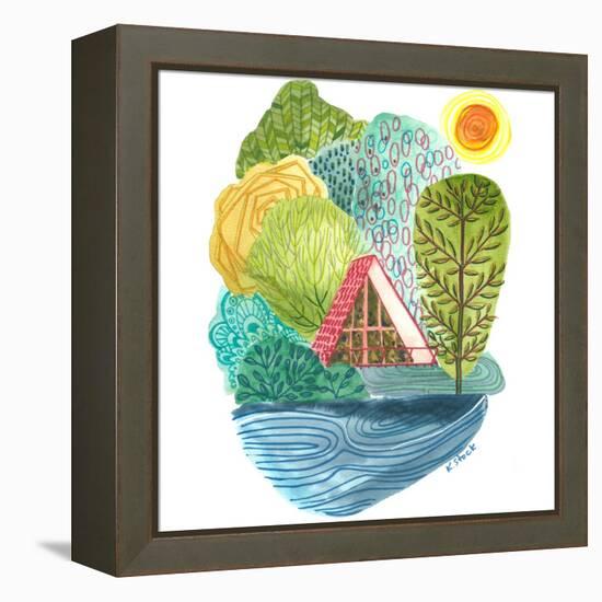 A Frame Cabin-Kerstin Stock-Framed Stretched Canvas