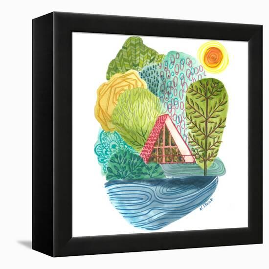 A Frame Cabin-Kerstin Stock-Framed Stretched Canvas