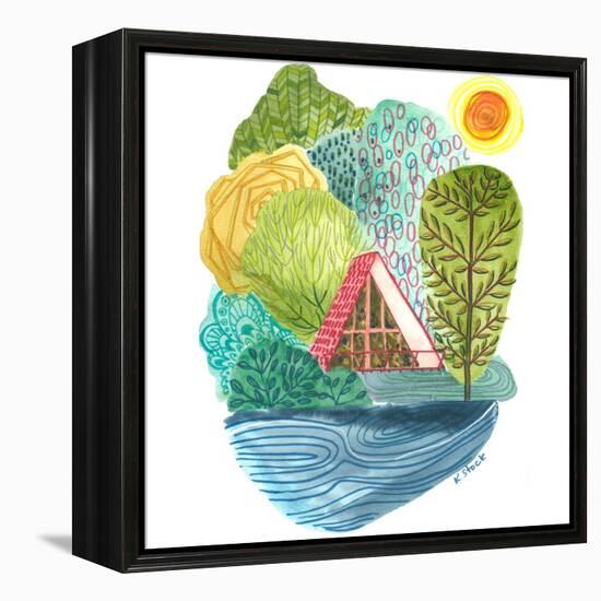 A Frame Cabin-Kerstin Stock-Framed Stretched Canvas