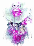 Abstract Print with Female Face and Painted Elements-A Frants-Art Print