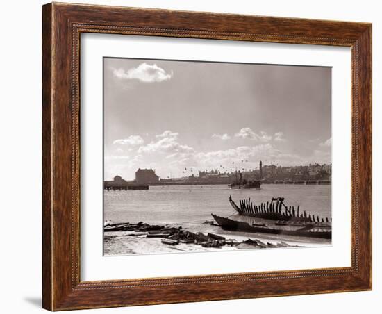 A Fraserburgh Herring Boat Returns to Port Escorted by a Squadron of Sea Gulls, 1935-null-Framed Photographic Print