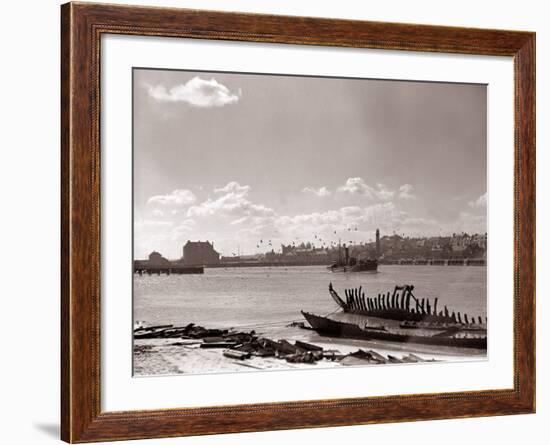 A Fraserburgh Herring Boat Returns to Port Escorted by a Squadron of Sea Gulls, 1935-null-Framed Photographic Print