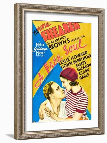 A Free Soul, Leslie Howard, Norma Shearer, 1931-null-Framed Art Print