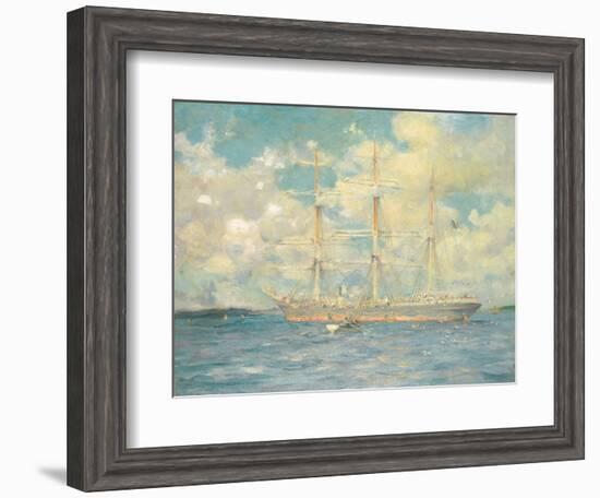 A French Barque in Falmouth Bay, 1902-Henry Scott Tuke-Framed Giclee Print