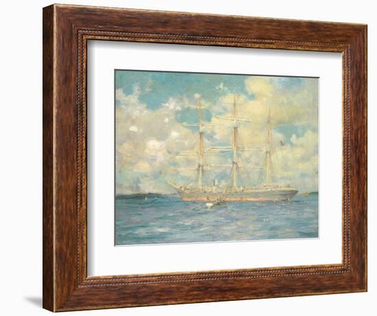 A French Barque in Falmouth Bay, 1902-Henry Scott Tuke-Framed Giclee Print