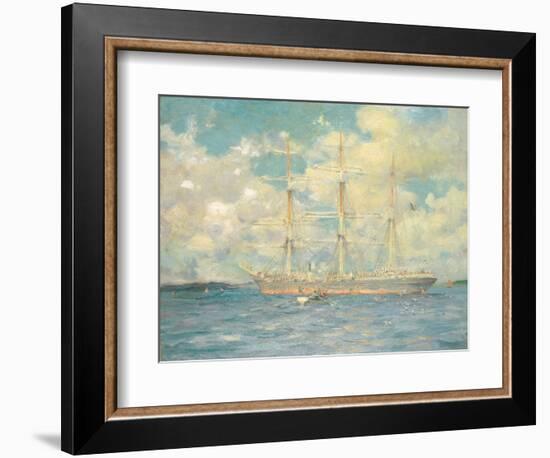 A French Barque in Falmouth Bay, 1902-Henry Scott Tuke-Framed Giclee Print