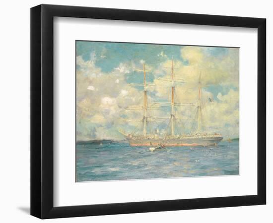 A French Barque in Falmouth Bay, 1902-Henry Scott Tuke-Framed Giclee Print