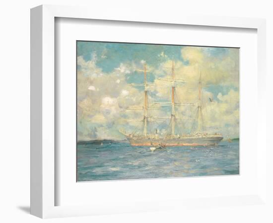 A French Barque in Falmouth Bay, 1902-Henry Scott Tuke-Framed Giclee Print