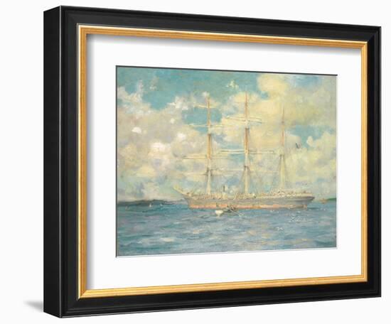 A French Barque in Falmouth Bay, 1902-Henry Scott Tuke-Framed Giclee Print