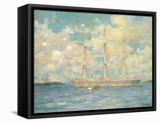 A French Barque in Falmouth Bay, 1902-Henry Scott Tuke-Framed Premier Image Canvas