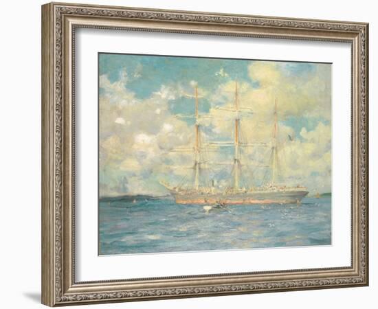 A French Barque in Falmouth Bay, 1902-Henry Scott Tuke-Framed Giclee Print