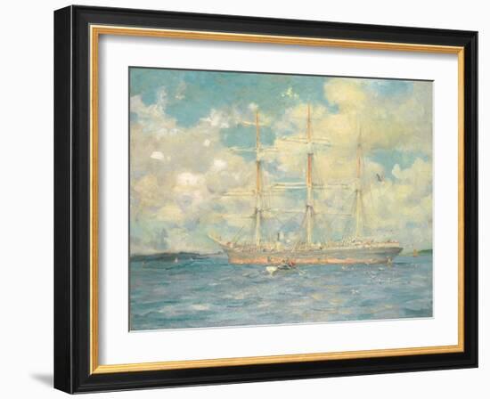 A French Barque in Falmouth Bay, 1902-Henry Scott Tuke-Framed Giclee Print