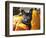 A French Bulldog Sitting Between a Row of Pumpkins-Zandria Muench Beraldo-Framed Photographic Print