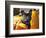 A French Bulldog Sitting Between a Row of Pumpkins-Zandria Muench Beraldo-Framed Photographic Print