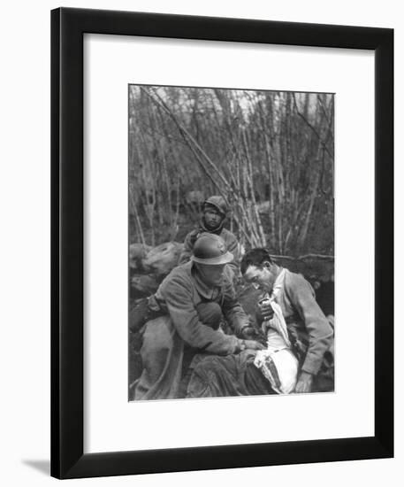 A French Soldier's Wounds are Treated, World War I, France, 1916-null-Framed Giclee Print