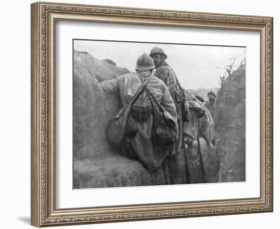 A French Trench before an Attack, 2nd Battle of Champagne, France, 25 September 1915-null-Framed Giclee Print