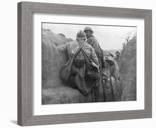 A French Trench before an Attack, 2nd Battle of Champagne, France, 25 September 1915-null-Framed Giclee Print