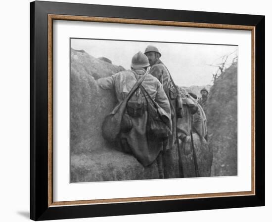A French Trench before an Attack, 2nd Battle of Champagne, France, 25 September 1915-null-Framed Giclee Print