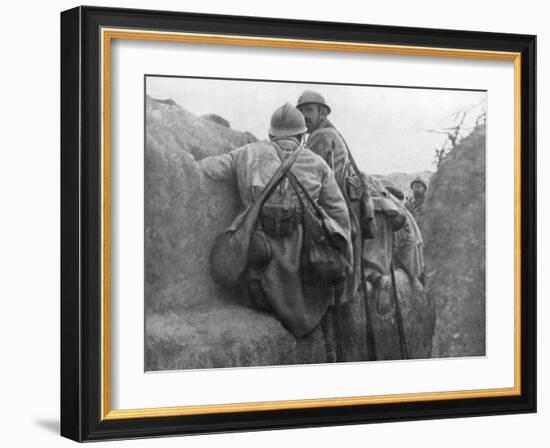 A French Trench before an Attack, 2nd Battle of Champagne, France, 25 September 1915-null-Framed Giclee Print