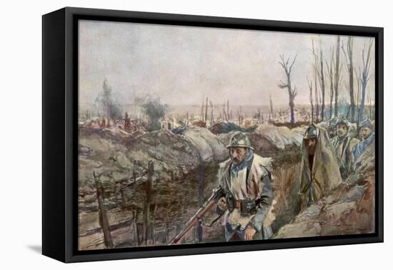 A French Trench in the Village of Souchez, Artois, France, 18 December 1915-Francois Flameng-Framed Premier Image Canvas