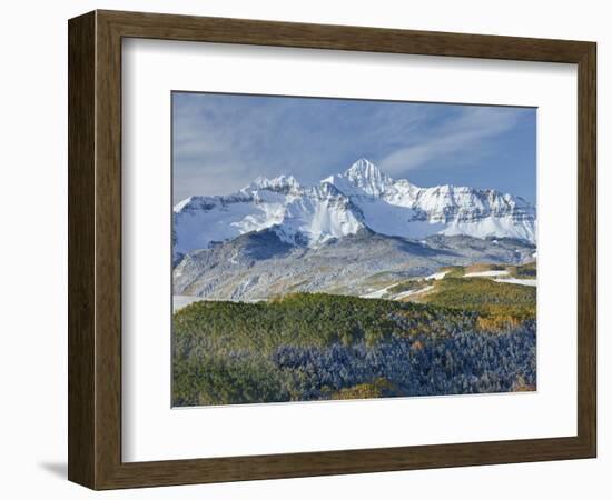 A Fresh Blanket of Snow on Mount Wilson Signifies a Change of Seasons in the Rocky Mountains.-Howard Newcomb-Framed Photographic Print