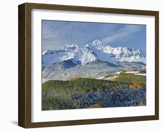 A Fresh Blanket of Snow on Mount Wilson Signifies a Change of Seasons in the Rocky Mountains.-Howard Newcomb-Framed Photographic Print