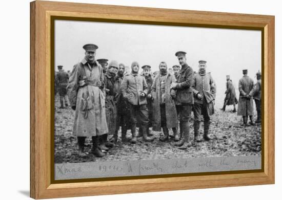 'A Friendly Chat with the Enemy', the Christmas Day Truce of 1914-English Photographer-Framed Premier Image Canvas