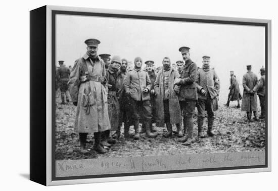 'A Friendly Chat with the Enemy', the Christmas Day Truce of 1914-English Photographer-Framed Premier Image Canvas