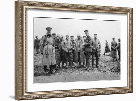 'A Friendly Chat with the Enemy', the Christmas Day Truce of 1914-English Photographer-Framed Premium Photographic Print