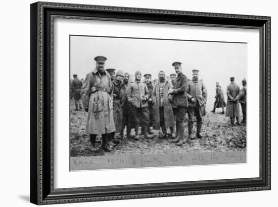 'A Friendly Chat with the Enemy', the Christmas Day Truce of 1914-English Photographer-Framed Photographic Print