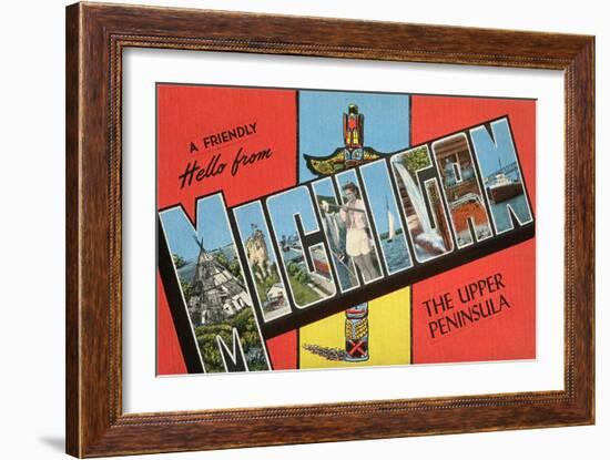 A Friendly Hello from Michigan, the Upper Peninsula-null-Framed Giclee Print