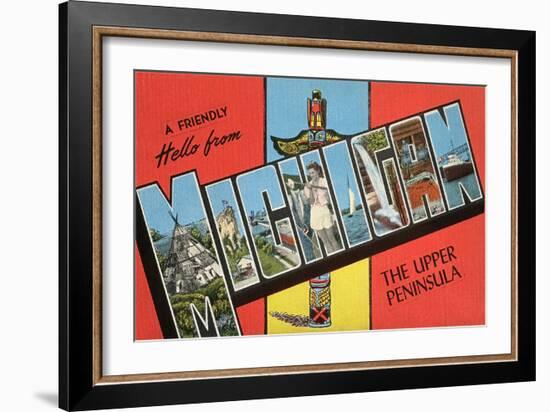 A Friendly Hello from Michigan, the Upper Peninsula-null-Framed Giclee Print