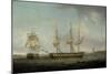 A Frigate of the Honourable East India Company in Two Positions off the Indian Coast-Thomas Whitcombe-Mounted Giclee Print